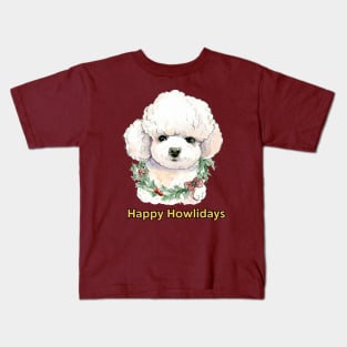 Happy Howlidays Bichon Frise Kids T-Shirt